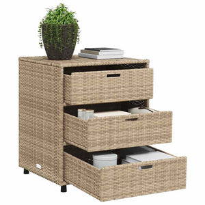 Gartenschrank Beige Poly Rattan 55x59x69cm