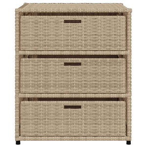 Gartenschrank Beige Poly Rattan 55x59x69cm