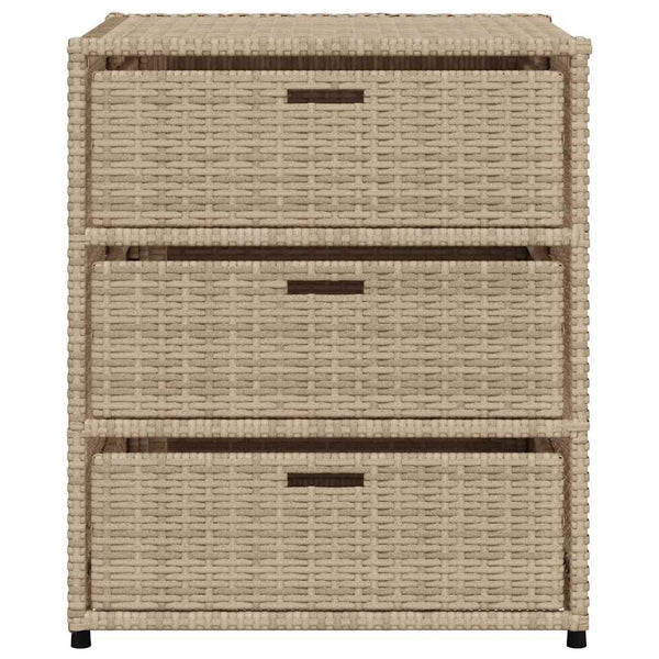 Gartenschrank Beige Poly Rattan 55x59x69cm