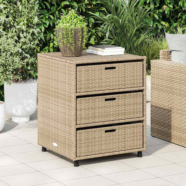 Gartenschrank Beige Poly Rattan 55x59x69cm