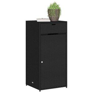 Gartenschrank Schwarz Poly Rattan 55x111cm