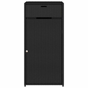 Gartenschrank Schwarz Poly Rattan 55x111cm