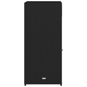 Gartenschrank Schwarz Poly Rattan 55x111cm