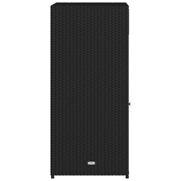 Gartenschrank Schwarz Poly Rattan 55x111cm