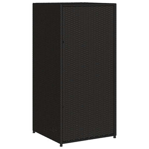 Gartenschrank Schwarz Poly Rattan 55x111cm
