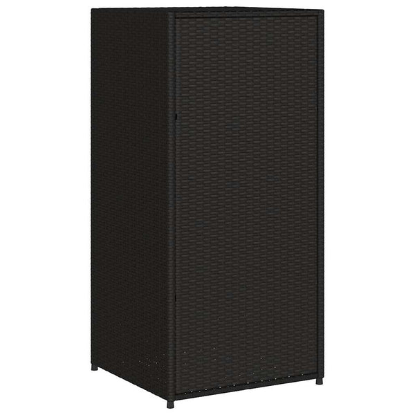 Gartenschrank Schwarz Poly Rattan 55x111cm