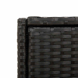 Gartenschrank Schwarz Poly Rattan 55x111cm
