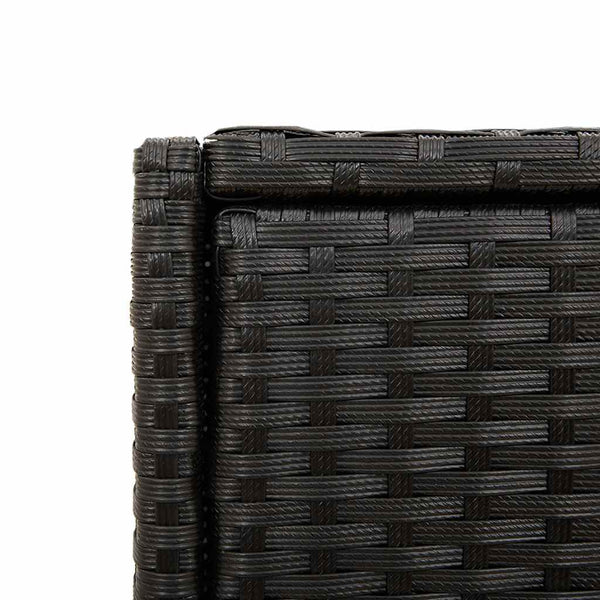 Gartenschrank Schwarz Poly Rattan 55x111cm