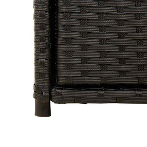 Gartenschrank Schwarz Poly Rattan 55x111cm