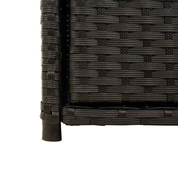 Gartenschrank Schwarz Poly Rattan 55x111cm