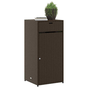 Gartenschrank Braun Poly Rattan 55x111 cm
