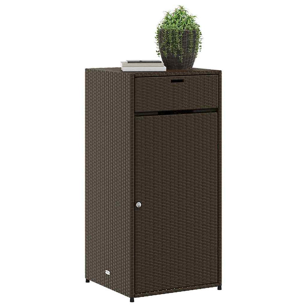 Gartenschrank Braun Poly Rattan 55x111 cm