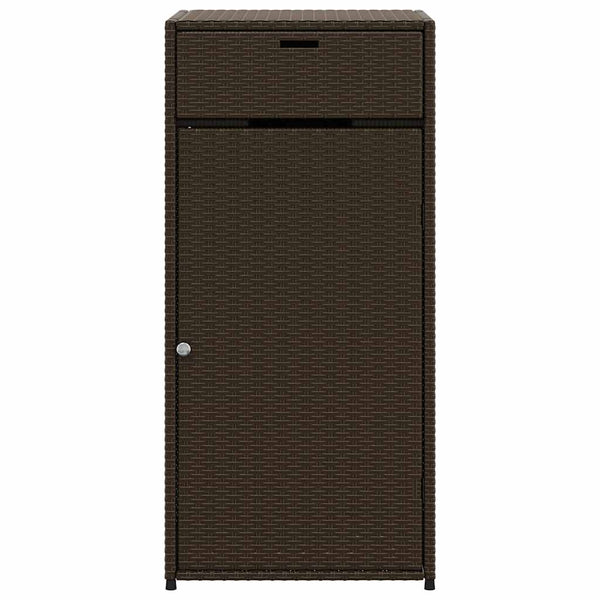 Gartenschrank Braun Poly Rattan 55x111 cm
