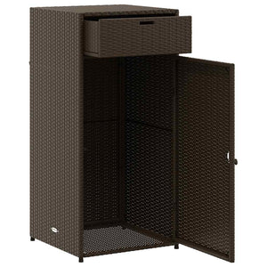 Gartenschrank Braun Poly Rattan 55x111 cm