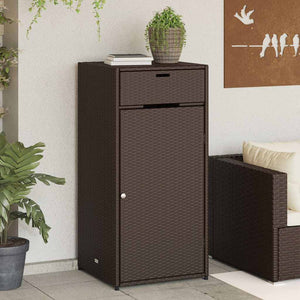 Gartenschrank Braun Poly Rattan 55x111 cm