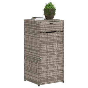 Gartenschrank Grau Poly Rattan 55x111cm