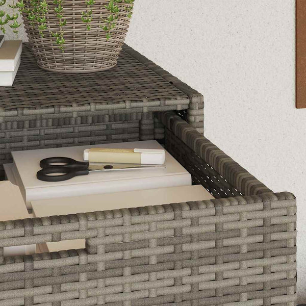 Gartenschrank Grau Poly Rattan 55x111cm