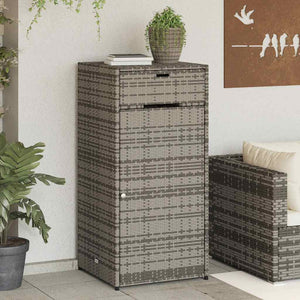 Gartenschrank Grau Poly Rattan 55x111cm