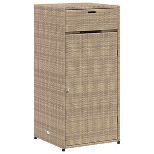 Beiger Gartenschrank 55x55x111 cm Poly Rattan