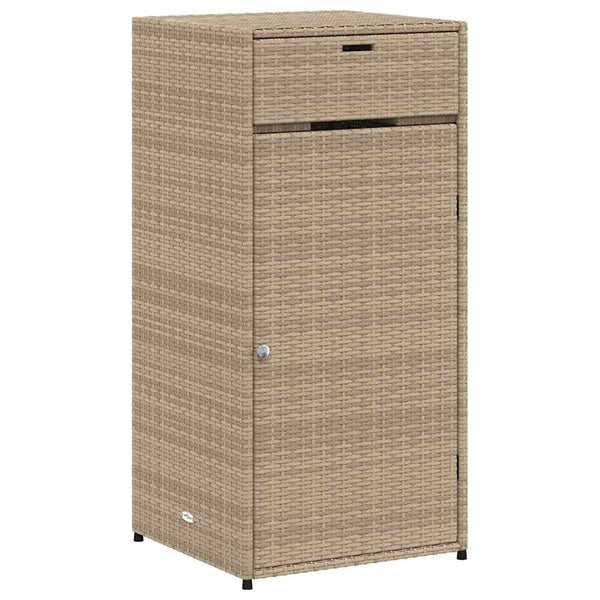 Beiger Gartenschrank 55x55x111 cm Poly Rattan