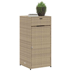 Beiger Gartenschrank 55x55x111 cm Poly Rattan