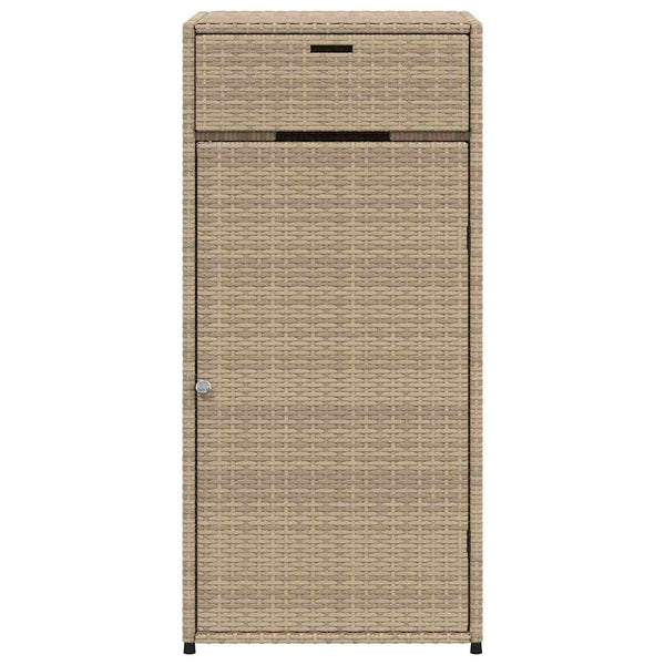 Beiger Gartenschrank 55x55x111 cm Poly Rattan