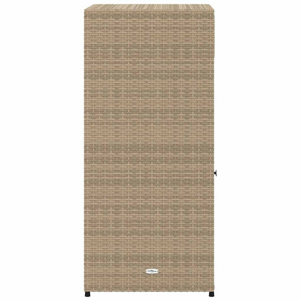 Beiger Gartenschrank 55x55x111 cm Poly Rattan