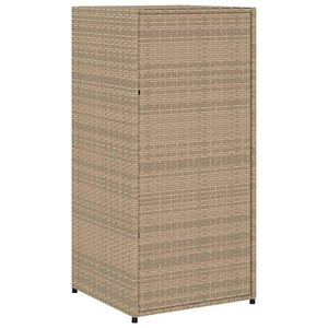 Beiger Gartenschrank 55x55x111 cm Poly Rattan