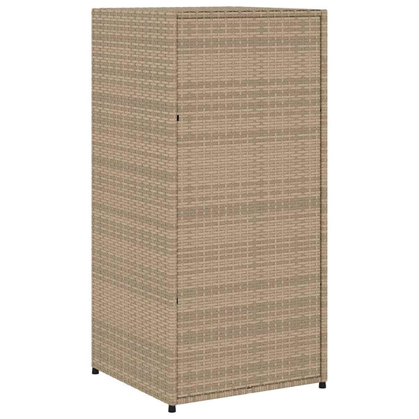 Beiger Gartenschrank 55x55x111 cm Poly Rattan