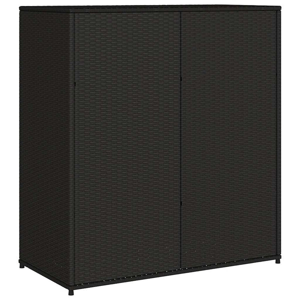 Gartenschrank Schwarz Poly Rattan 105x55x113 cm