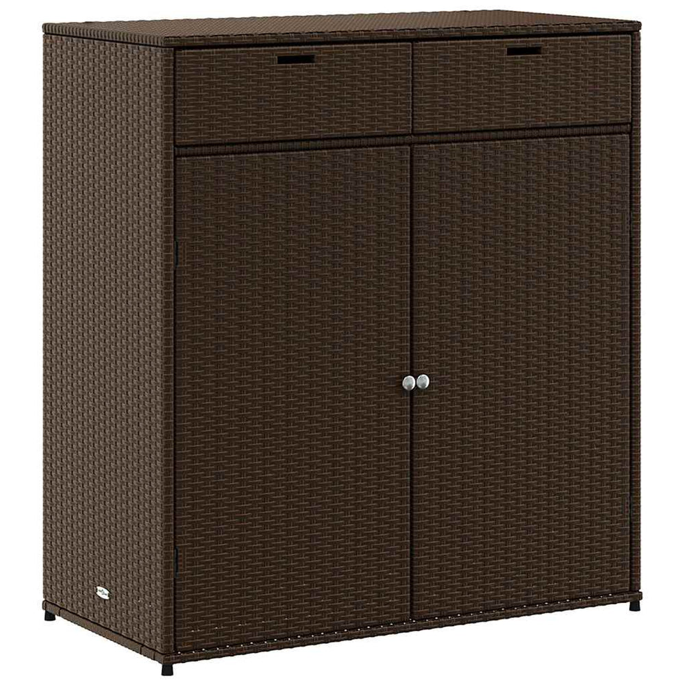 Gartenschrank Braun Poly Rattan 105x55x113cm