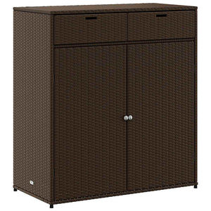 Gartenschrank Braun Poly Rattan 105x55x113cm