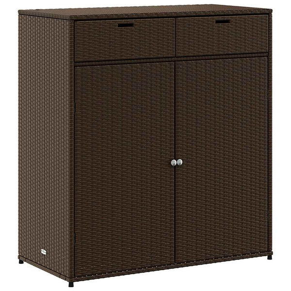Gartenschrank Braun Poly Rattan 105x55x113cm