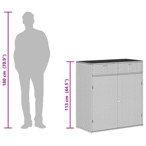Gartenschrank Braun Poly Rattan 105x55x113cm