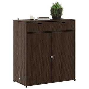 Gartenschrank Braun Poly Rattan 105x55x113cm