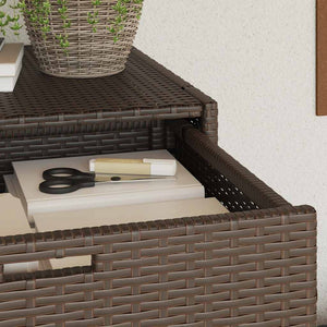 Gartenschrank Braun Poly Rattan 105x55x113cm