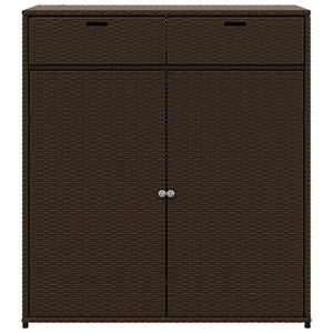 Gartenschrank Braun Poly Rattan 105x55x113cm