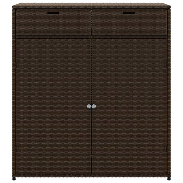 Gartenschrank Braun Poly Rattan 105x55x113cm