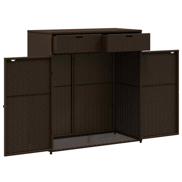 Gartenschrank Braun Poly Rattan 105x55x113cm