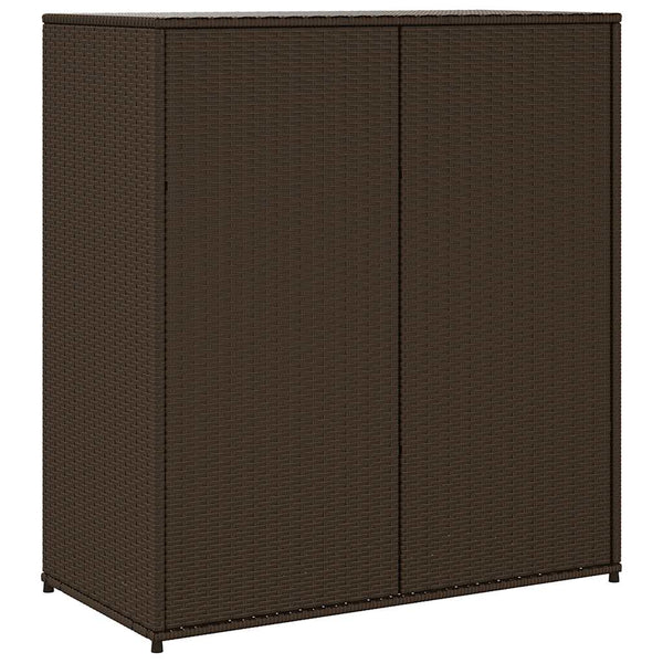 Gartenschrank Braun Poly Rattan 105x55x113cm