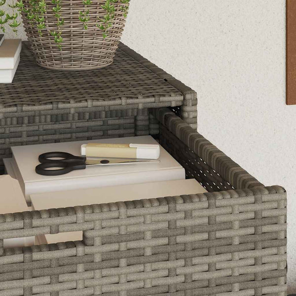 Gartenschrank Grau Poly Rattan 105x55x113cm