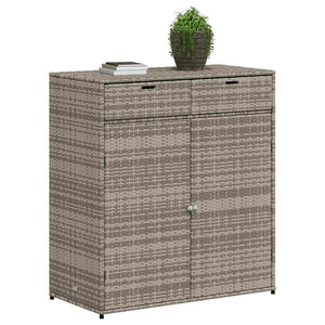 Gartenschrank Grau Poly Rattan 105x55x113cm