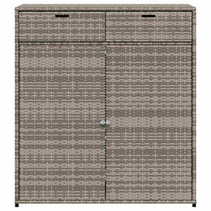 Gartenschrank Grau Poly Rattan 105x55x113cm
