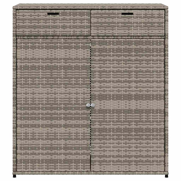 Gartenschrank Grau Poly Rattan 105x55x113cm