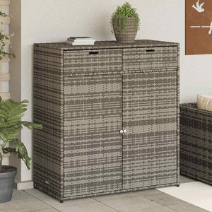 Gartenschrank Grau Poly Rattan 105x55x113cm