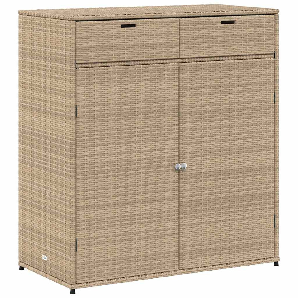 Gartenschrank Beige Poly Rattan 105x55x113cm