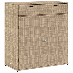 Gartenschrank Beige Poly Rattan 105x55x113cm