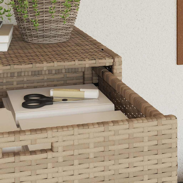 Gartenschrank Beige Poly Rattan 105x55x113cm