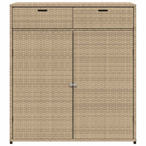 Gartenschrank Beige Poly Rattan 105x55x113cm