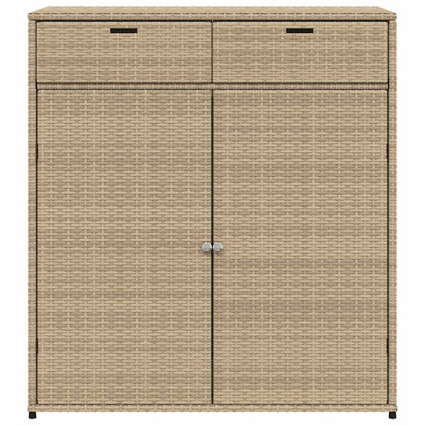 Gartenschrank Beige Poly Rattan 105x55x113cm